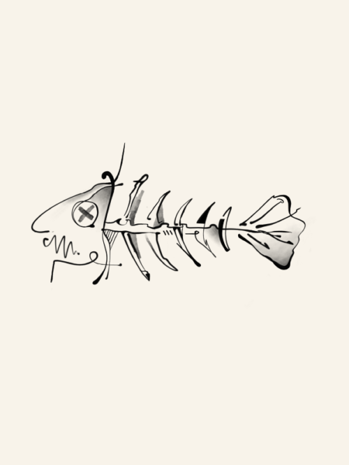 魚骨頭刺青圖案
