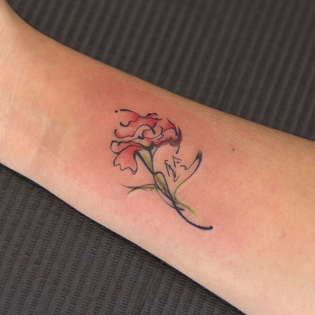 康乃馨刺青 台中花卉刺青設計