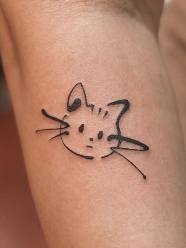 貓咪線條刺青