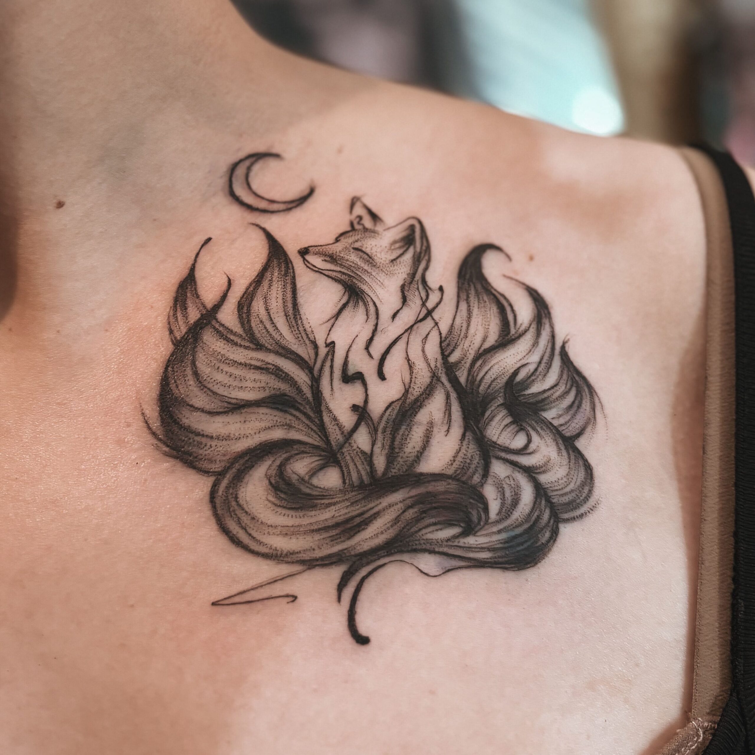 九尾狐刺青圖案  可愛療癒系刺青 台中刺青