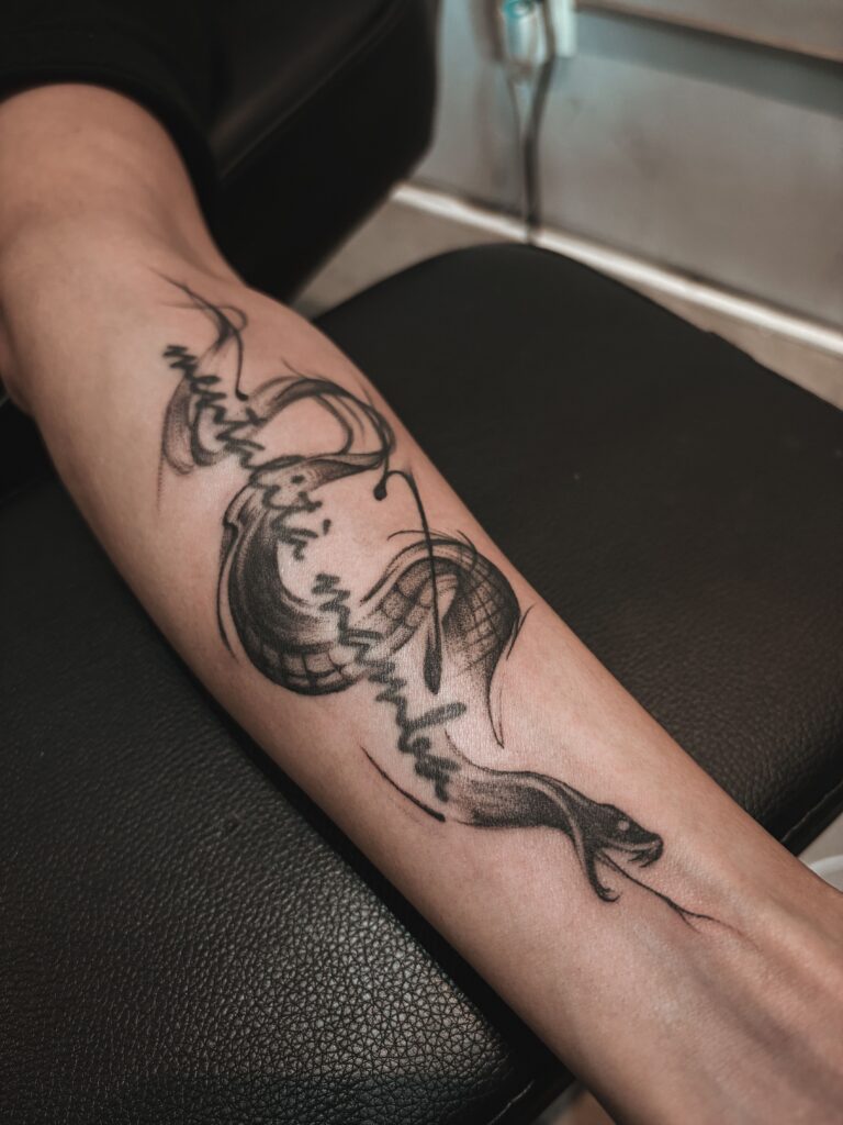 蛇文字刺青 台中刺青